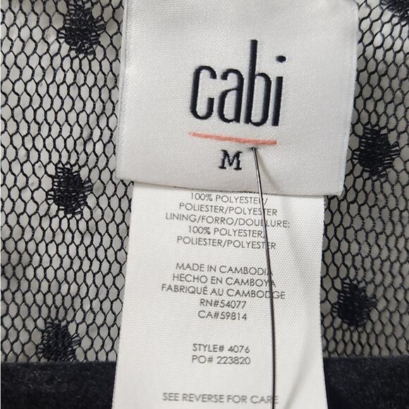 Cabi Theater Dress Black w Polka Dot Lace overlay Size Medium NWT Retail $169 - Picture 14 of 16